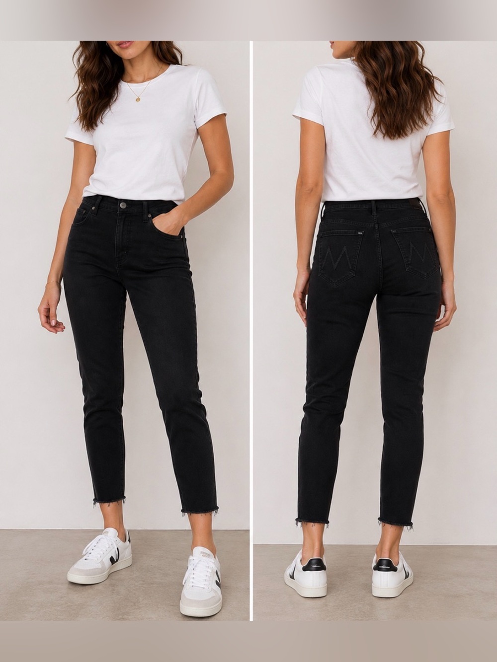 Mother Denim Stunner Zip Ankle Step Fray' jeans "Not Guilty Size 26